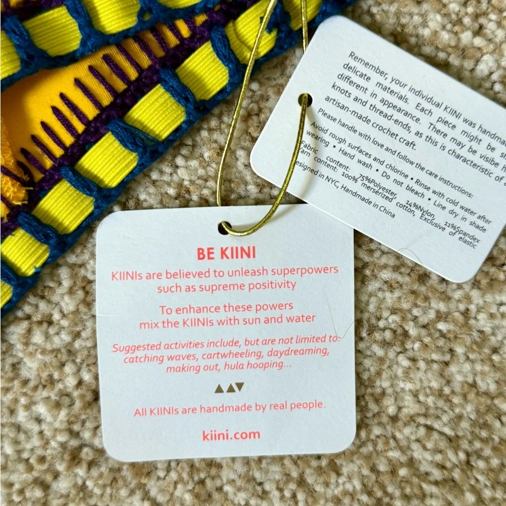 KIINI Blue and Yellow Bikini with Purple Trim - Picture 2 of 9